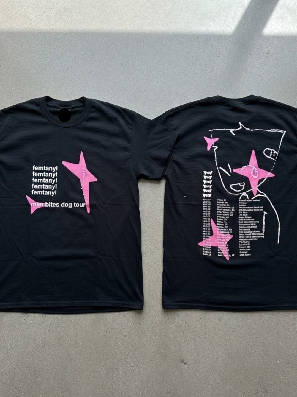 Femtanyl Man Bites Dog Tour 2026 Black T-Shirt S-4XL